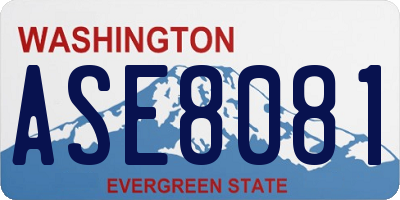 WA license plate ASE8081