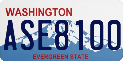 WA license plate ASE8100
