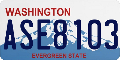 WA license plate ASE8103