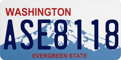 WA license plate ASE8118