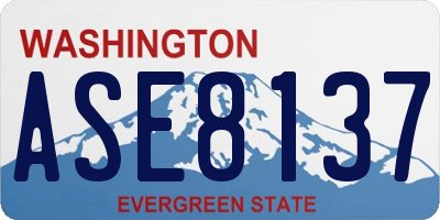 WA license plate ASE8137