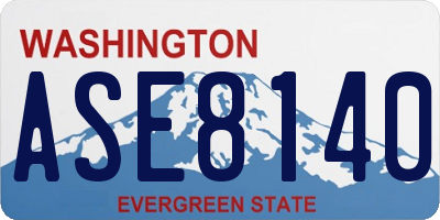 WA license plate ASE8140