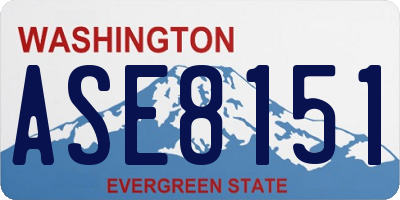 WA license plate ASE8151