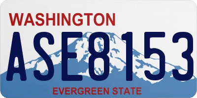 WA license plate ASE8153