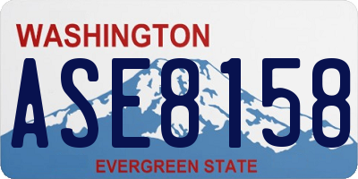 WA license plate ASE8158