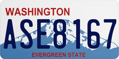 WA license plate ASE8167