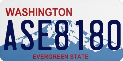 WA license plate ASE8180