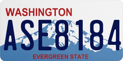 WA license plate ASE8184