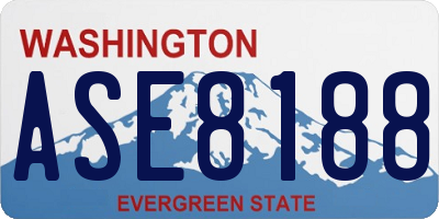 WA license plate ASE8188