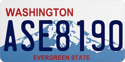 WA license plate ASE8190