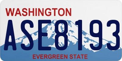 WA license plate ASE8193