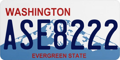 WA license plate ASE8222