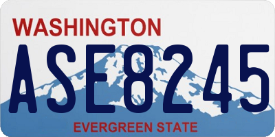 WA license plate ASE8245