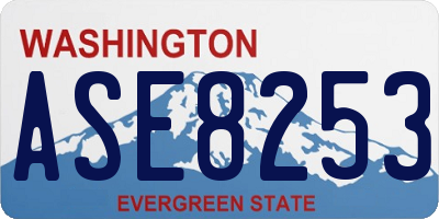 WA license plate ASE8253