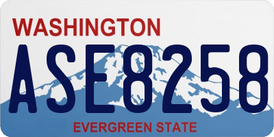 WA license plate ASE8258