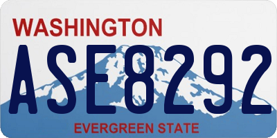 WA license plate ASE8292