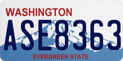 WA license plate ASE8363