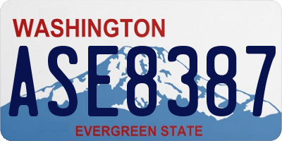 WA license plate ASE8387
