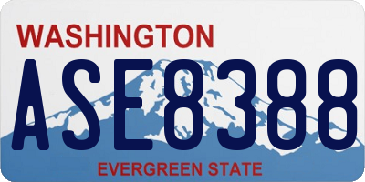 WA license plate ASE8388