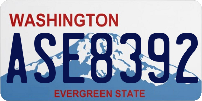 WA license plate ASE8392