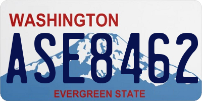 WA license plate ASE8462