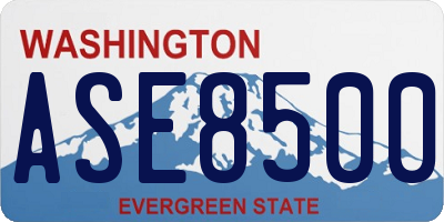 WA license plate ASE8500