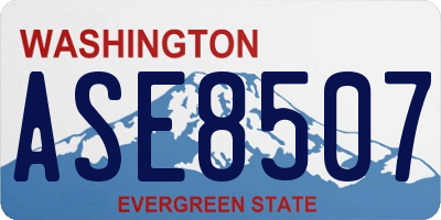 WA license plate ASE8507