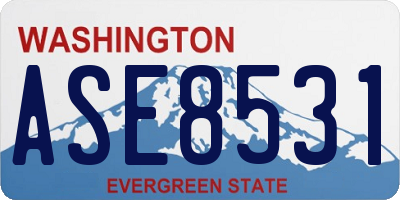 WA license plate ASE8531