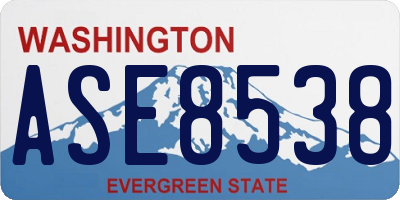 WA license plate ASE8538