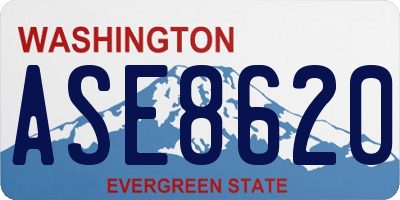 WA license plate ASE8620