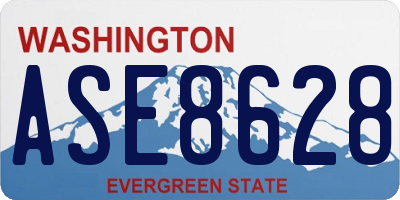 WA license plate ASE8628