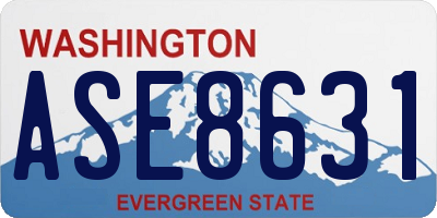 WA license plate ASE8631
