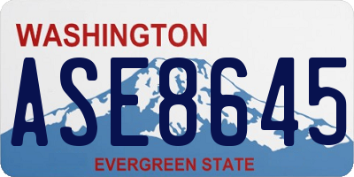 WA license plate ASE8645