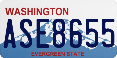 WA license plate ASE8655
