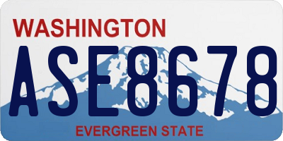 WA license plate ASE8678