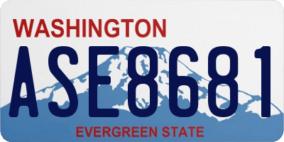 WA license plate ASE8681