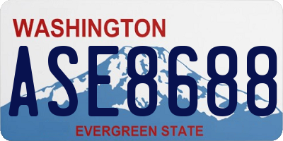 WA license plate ASE8688