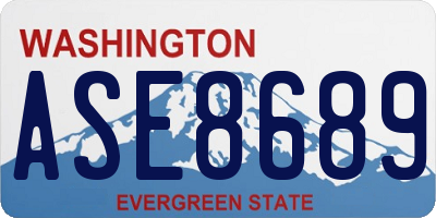 WA license plate ASE8689