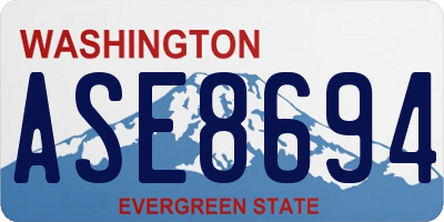 WA license plate ASE8694