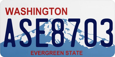 WA license plate ASE8703
