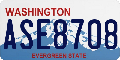 WA license plate ASE8708