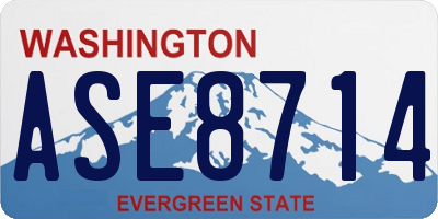 WA license plate ASE8714