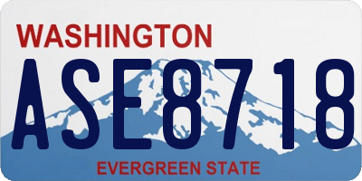 WA license plate ASE8718