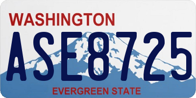 WA license plate ASE8725