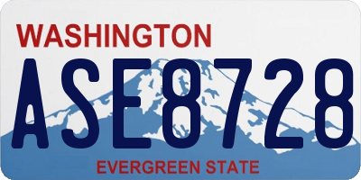 WA license plate ASE8728