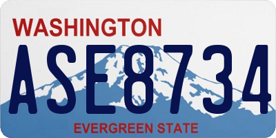 WA license plate ASE8734