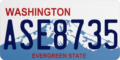 WA license plate ASE8735