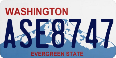 WA license plate ASE8747