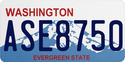 WA license plate ASE8750