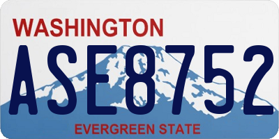 WA license plate ASE8752